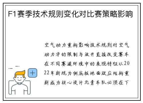 F1赛季技术规则变化对比赛策略影响